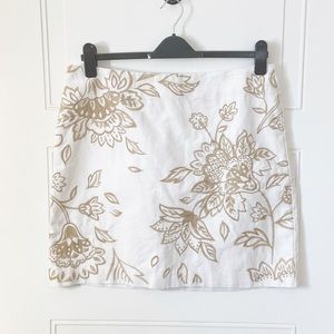NWOT Boden White Embroidered Pencil Skirt Sz 12R
